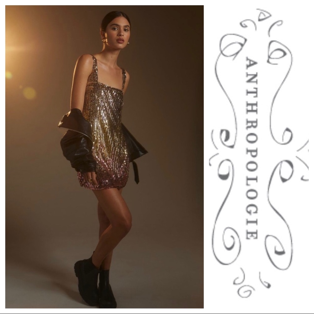 NWT Let Me Be Sequined Shift Mini Dress